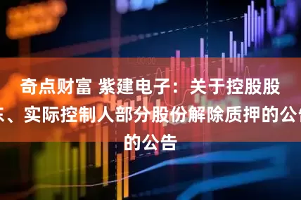 奇点财富 紫建电子：关于控股股东、实际控制人部分股份解除质押的公告